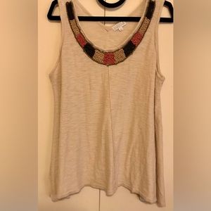 Women  Joseph A. boho tank xl oversized flowy light beige earth tones